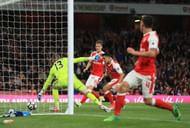 LONDON, ENGLAND - MAY 16:  Alexis Sanchez of Arsenal scores his sides first goal past Jordan Pickford of Sunderland during the Premier League match between Arsenal and Sunderland at Emirates Stadium on May 16, 2017 in London, England.  (Photo by Richard Heathcote/Getty Images)